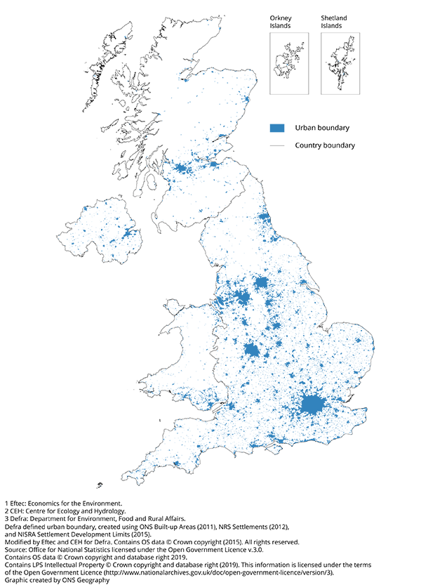 Defra defined UK urban boundary
