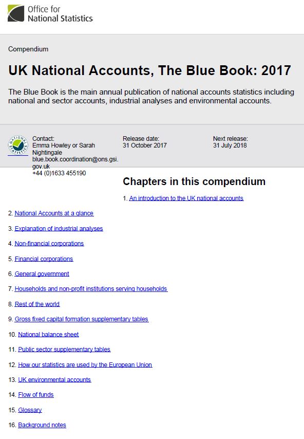 Front page of the blue book compendium.